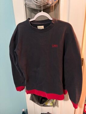 Obey Blue Crew Sweatshirt with Red Accents